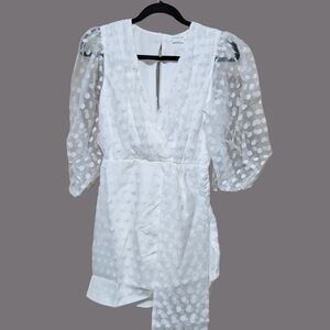 Lovers + Friends Dress XS White Alize Mini Dress Revolve Bridal Bachelorette